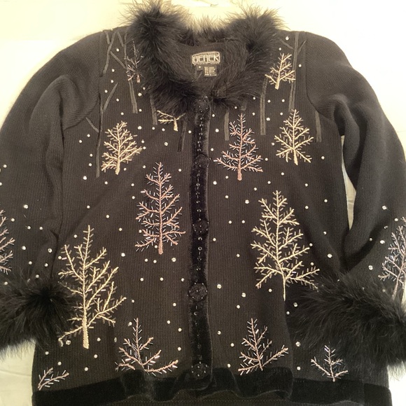 Berek Embellished Holiday Cardigan Sweater Women’s Size Small - Picture 9 of 15